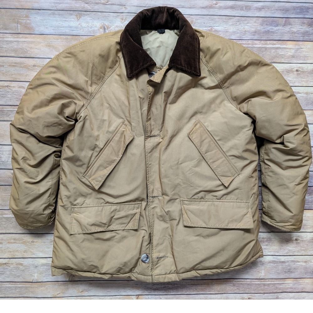 70s Vintage L.L.Bean Goose Down Field Jacket Corduroy Collar Hunting Coat